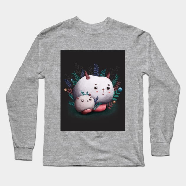 Lovely characters. Mushrooms. Illustration of mushrooms. Mushrooms characters. monsters. Fairytale drawing. Digital Art Long Sleeve T-Shirt by Var Space